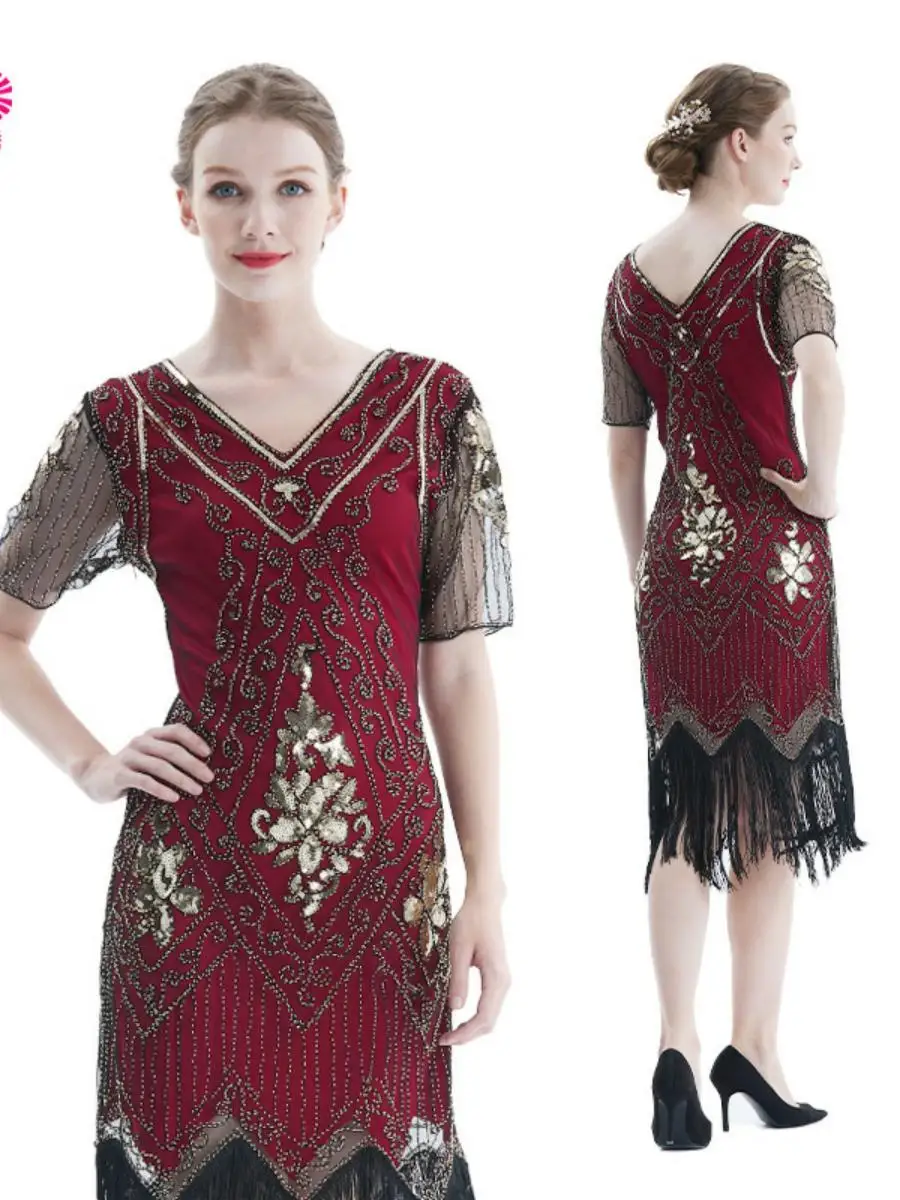 High-end lantejoulas dr desempenho traje vintage vestido de lantejoulas ort sve meados de cintura ort saia vintage par dr