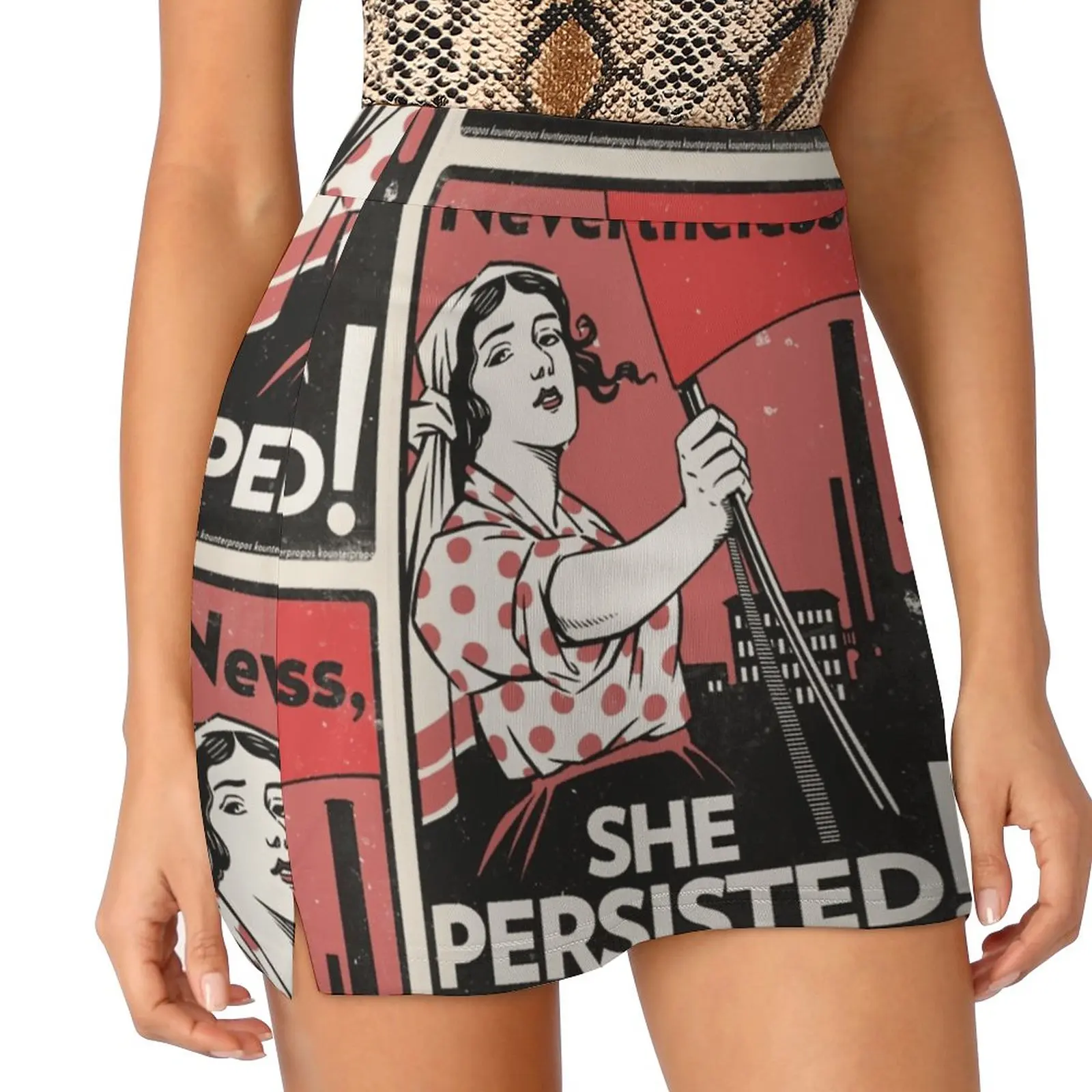 Nevertheless She Persisted ( Vector Recreation ) Women's skirt Sport Skort Skirt With Pocket Fashion Korean Style Skirt 4Xl