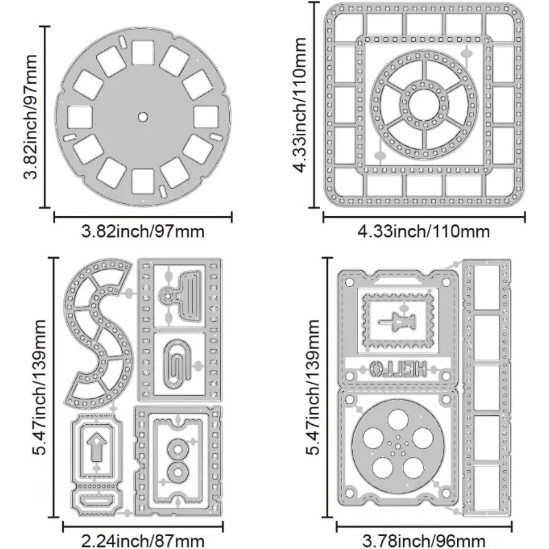 カード作成用フレームカットダイ、金属フィルムスタンプ、スクラップブッキング装飾、エンボス加工ホリデー、チケット、DIY