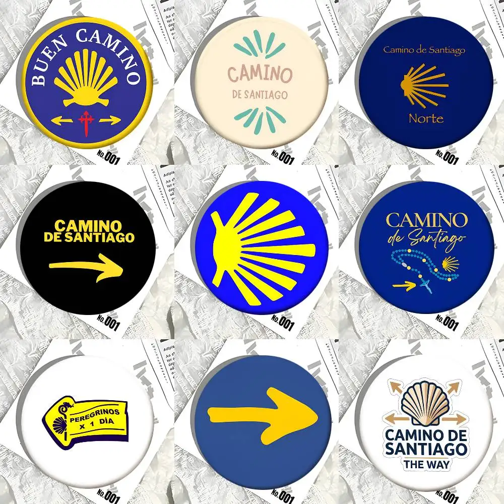 Yellow Camino De Santiago Scallop Round Badge Creative Brooch Clothing Backpack Accessories Lapel Pin