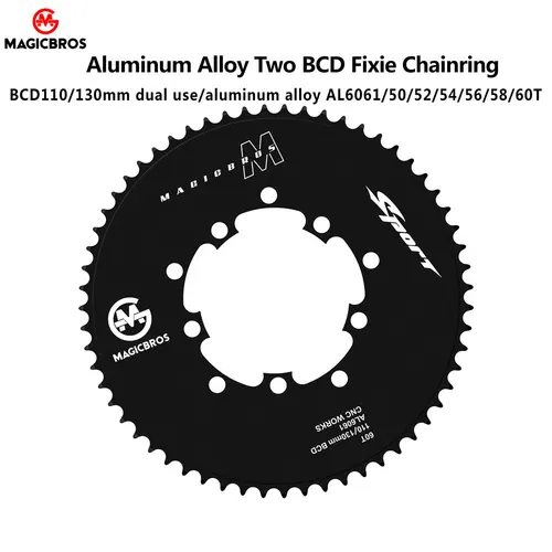 Imagen 1 del producto MAGICBROS BCD 110MM 130MM doble uso piñón fijo bicicleta plato redondo bicicleta de pista Fixie bicicleta rueda de marcha única rueda dentada