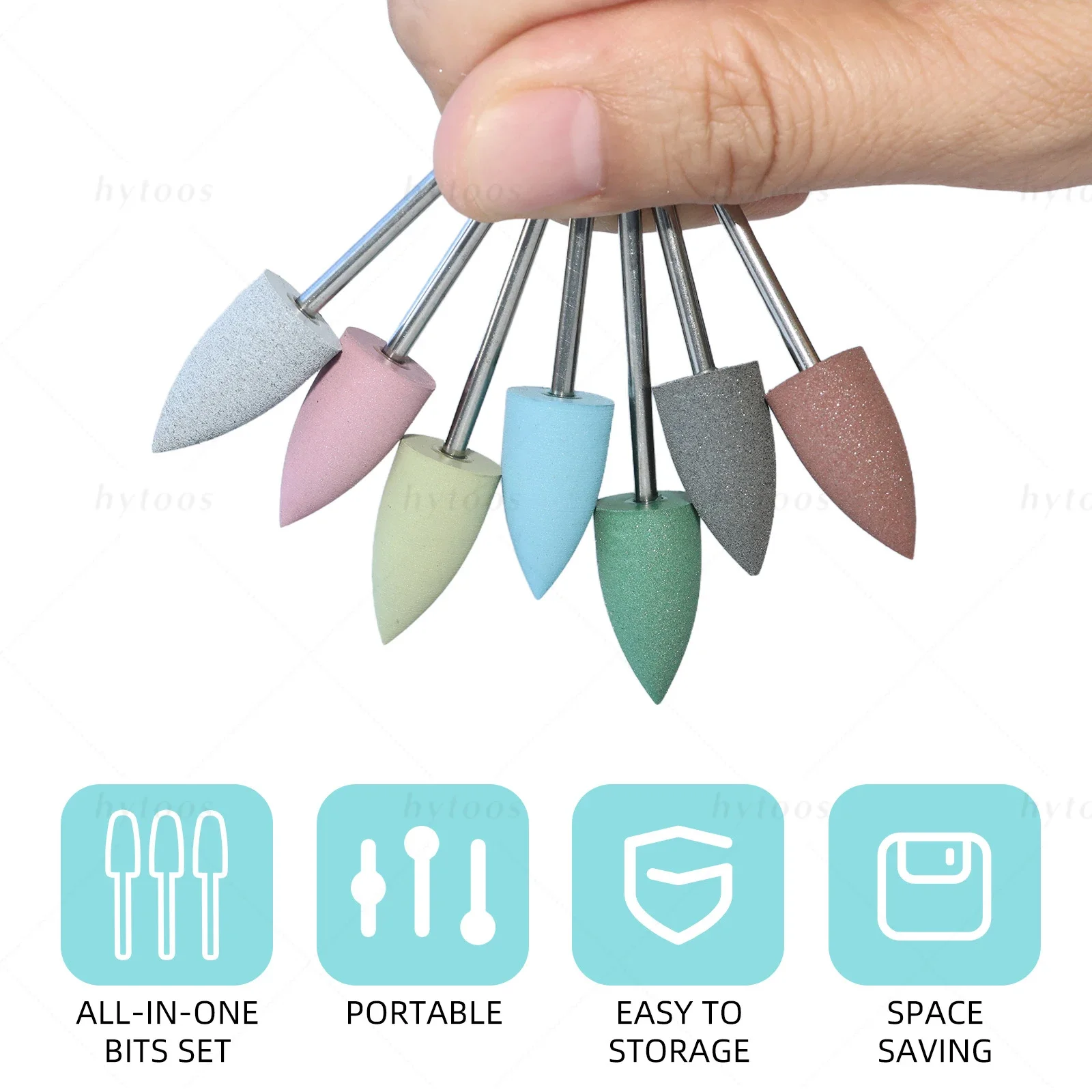 HYTOOS 10*20 مللي متر مخروط سيليكون مسمار لقمة ثقب 3/32 "الباديكير تلميع بت لمسمار الحفر مانيكير والعناية بالقدم أداة العلاج المسبق
