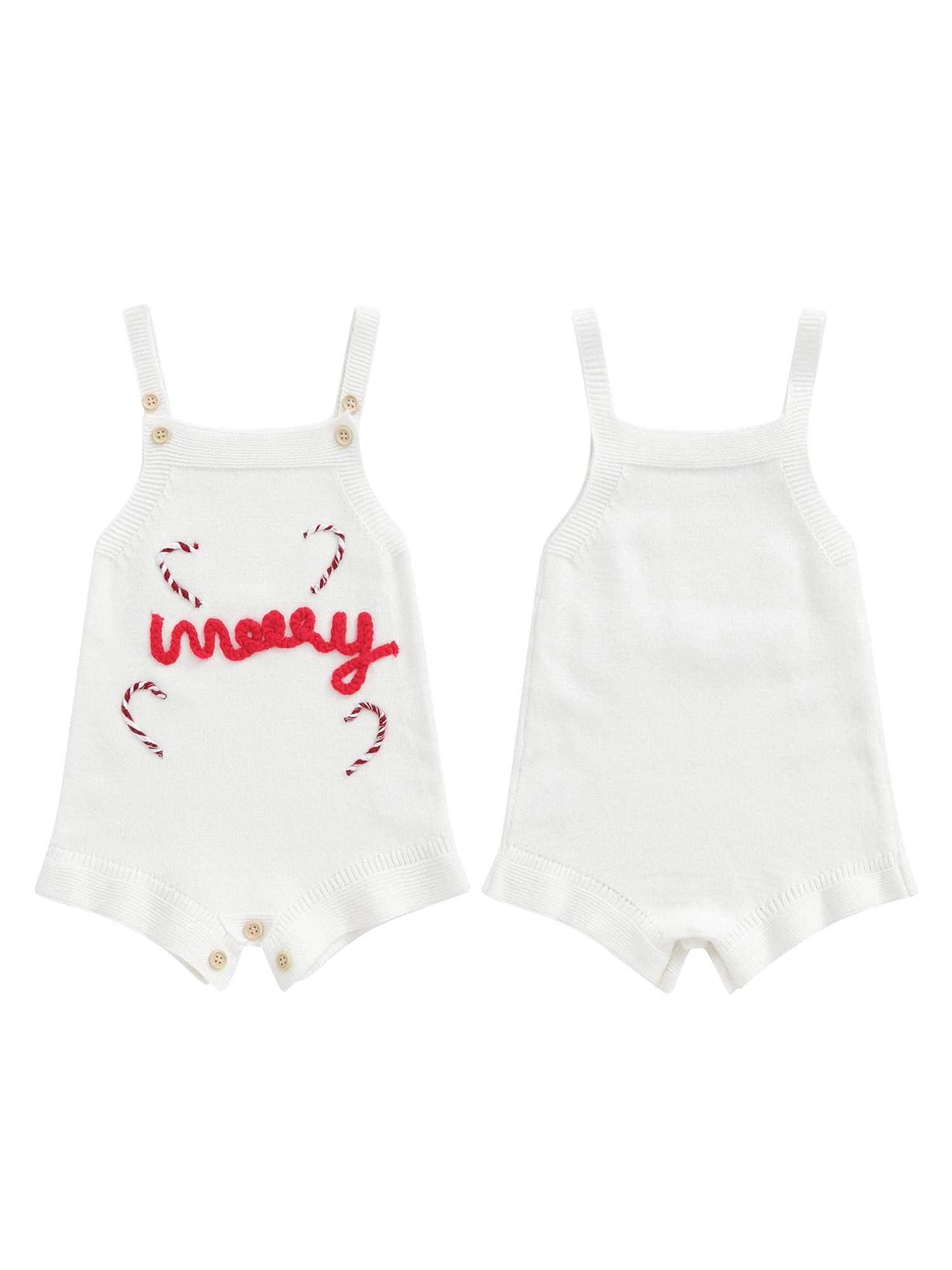 

Рождественский вязаный комбинезон для маленьких девочек с боди без рукавов с буквами ярких тростей, комбинезон для праздничных повседневных вечеринок и мероприятий