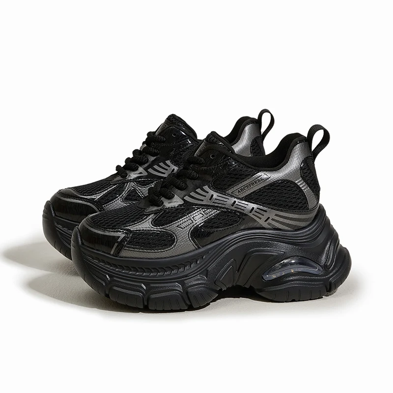 

2025 Новые осенние и зимние модели! Женские туфли для папы на толстой подошве с воздушной амортизацией, увеличивающим рост, модные универсальные повседневные кроссовки