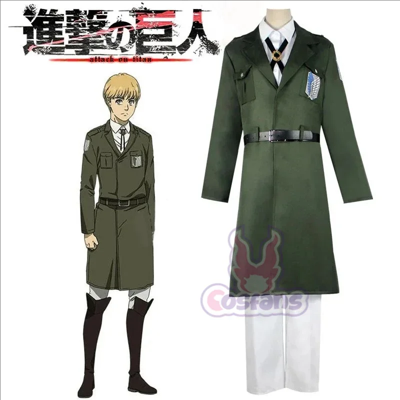 Attack on Titan Cosplay Anime Season 4 Scout Regiment Eren Jager Armin Arlert Navy Green Jacket Halloween Costumes for Women Men