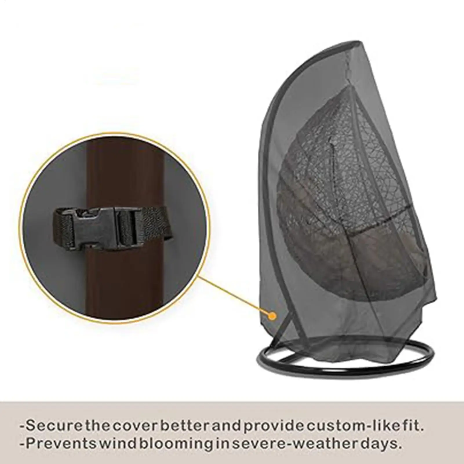 Egg Chair Cover Waterproof Heavy Duty 600D Patio Hanging Chair Cover UV Protection Dustproof Swing Egg Seat Protector for Garden