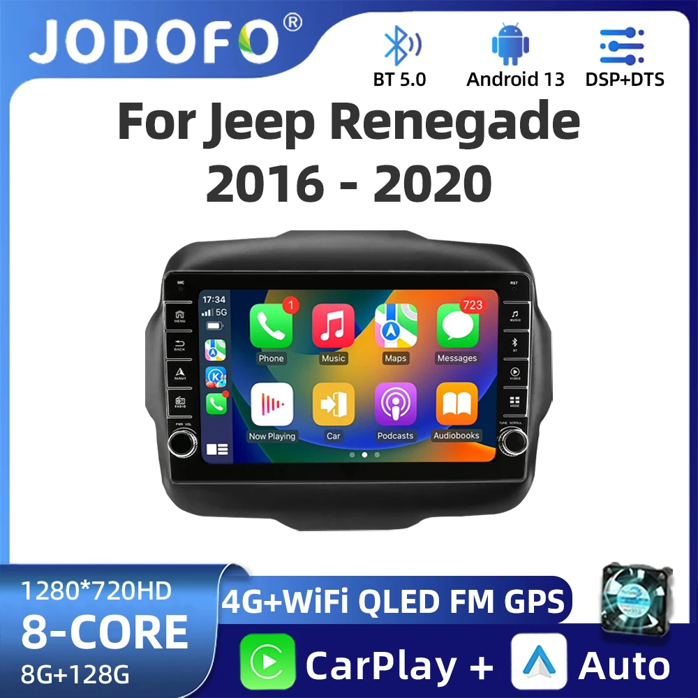 

Android 13 for Jeep Renegade 2016 - 2020 Car Radio Multimedia Video Player Stereo Navigation GPS 4G Carplay Autoradio WIFI 2 Din