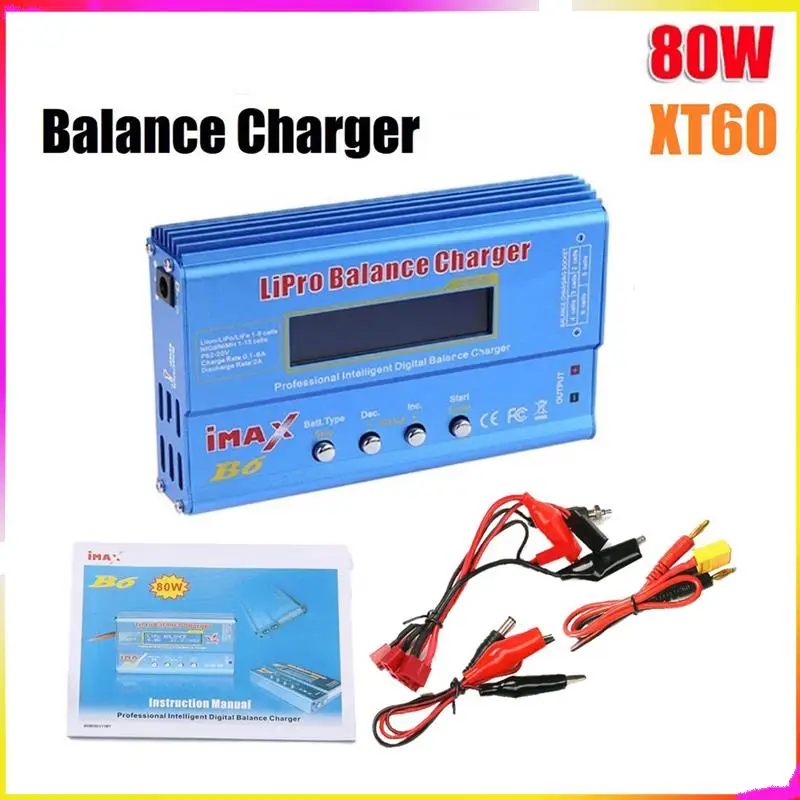 

M04K 3X For IMAX B6 80W Lipo Battery Charger+XT60 Lipo Nimh Li- Ni-Cd Digital Lipro Balance Charger Battery Smart Charger