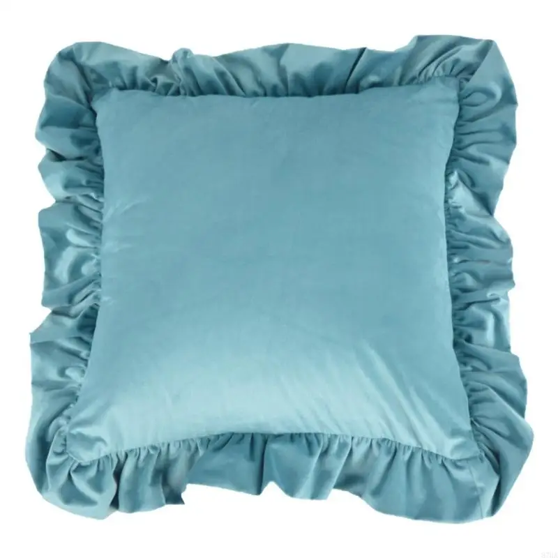 

17.7Inch 19.7inch Square Pillow Shams With Frilled Edges Zippered 87HA