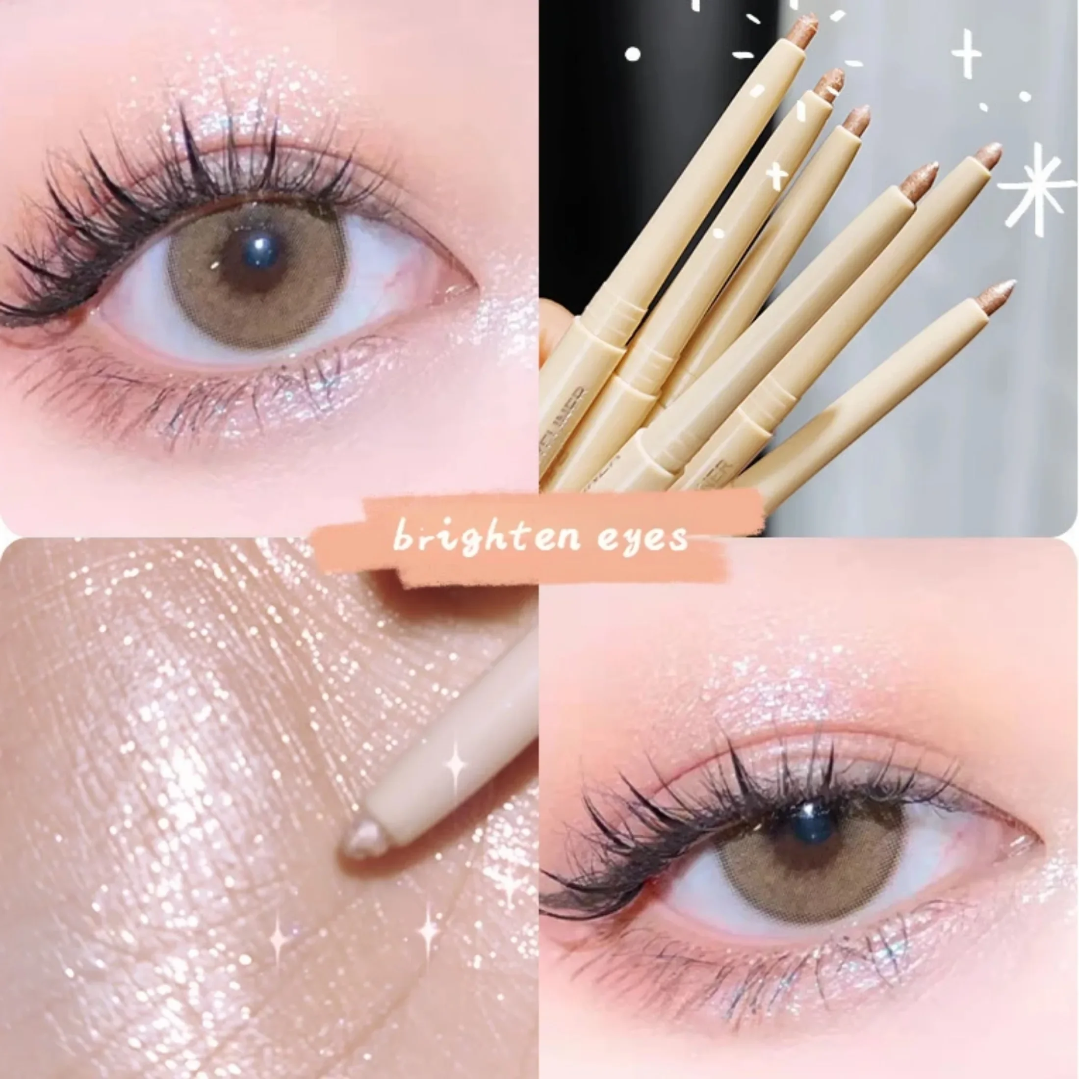 Glänzender Glitzer liegend Seidenraupen stift Perl glanz matt Eyeliner aufhellen Lidschatten stift wasserdicht langlebiges koreanisches Make-up-Tool
