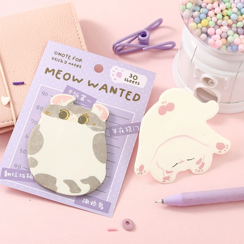 24pcs/lot Kawaii Cat Memo Pad Sticky Notes Cute N Times Stationery Label Notepad Bookmark Post School Supplies