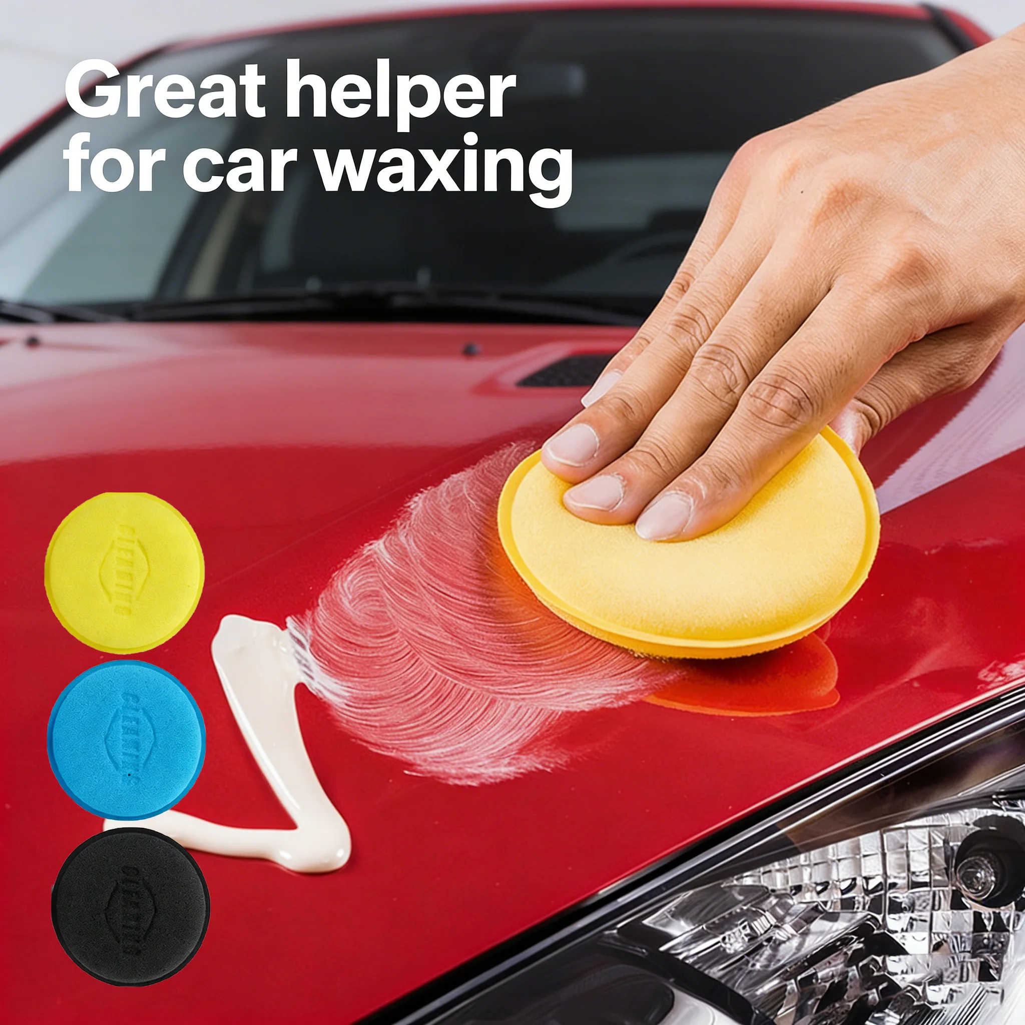 High Density Waxing Car Wash Sponge Edge Kitchen Dishwashing Sponge Auto Polishing Beauty Care Maintenance Cleaning Tool