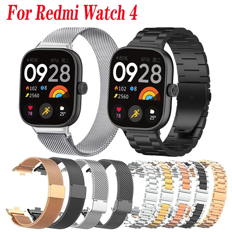 Für redmi uhr 4 metallband magnets ch laufe schnalle armband für redmi uhr 4 smartwatch band correa armband mode armband