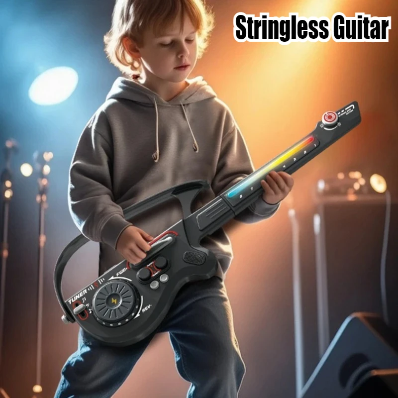 多機能子供用電気ストリングレスギターライト付き電子 DJ ミキサードリブルベース子供のおもちゃ楽器ギフト