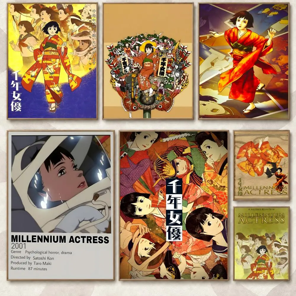 Millennium Actress Anime Cinema Dreamy Memory Aesthetic Poster Aesthetic Art Print for Bedroom & Living Room Decor, Unframed