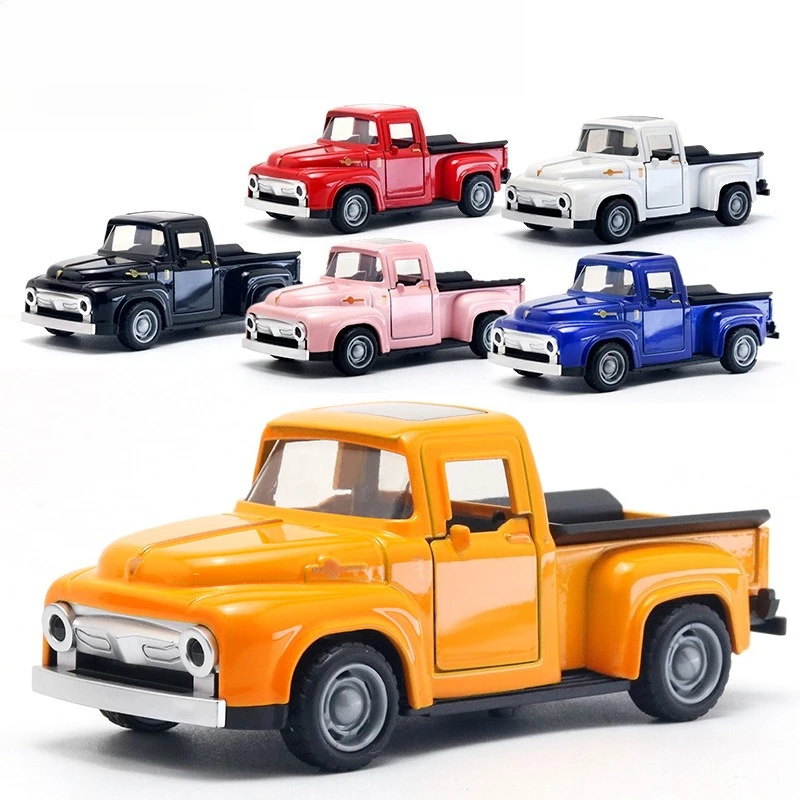 

Bagged 1/36 Simulation Car Model Alloy Pickup Truck Metal Car Retro Children's Toys Gifts Cross-border