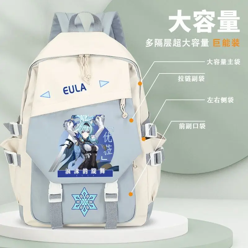 Genshin Impact Maple Leaf Wan Ye Children's Collaboration Elementary School Backpack For Grades Three To Six Large Capacity Ani