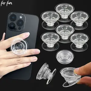 Bilashmart Fun Transparent Foldable Phone Socket Finger Ring GripTok Posket Handle DIY Mobile Phone Stand Base Grip Holder Accessories