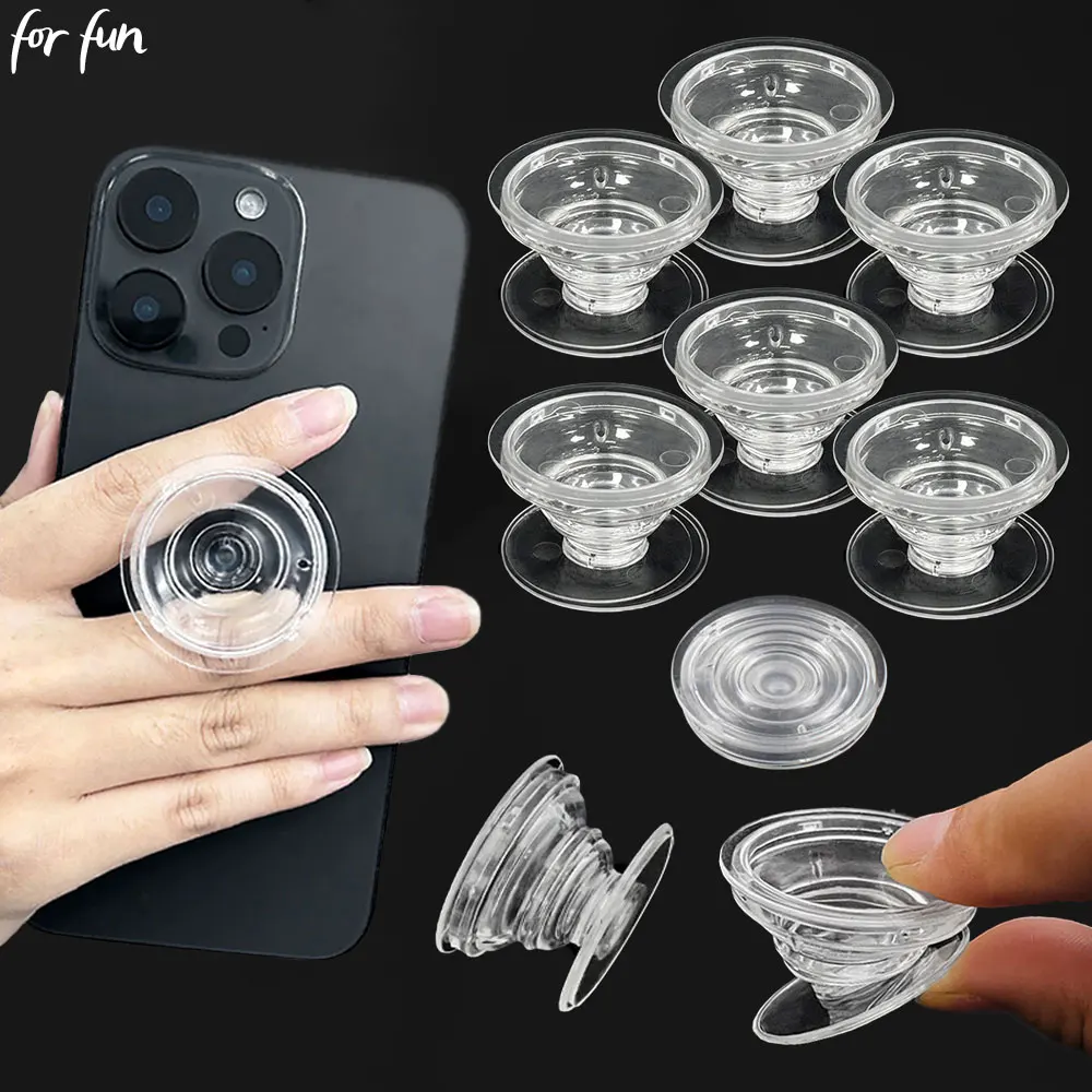 For Fun Transparent Foldable Phone Socket Finger Ring GripTok Posket Handle DIY Mobile Phone Stand Base Grip Holder Accessories