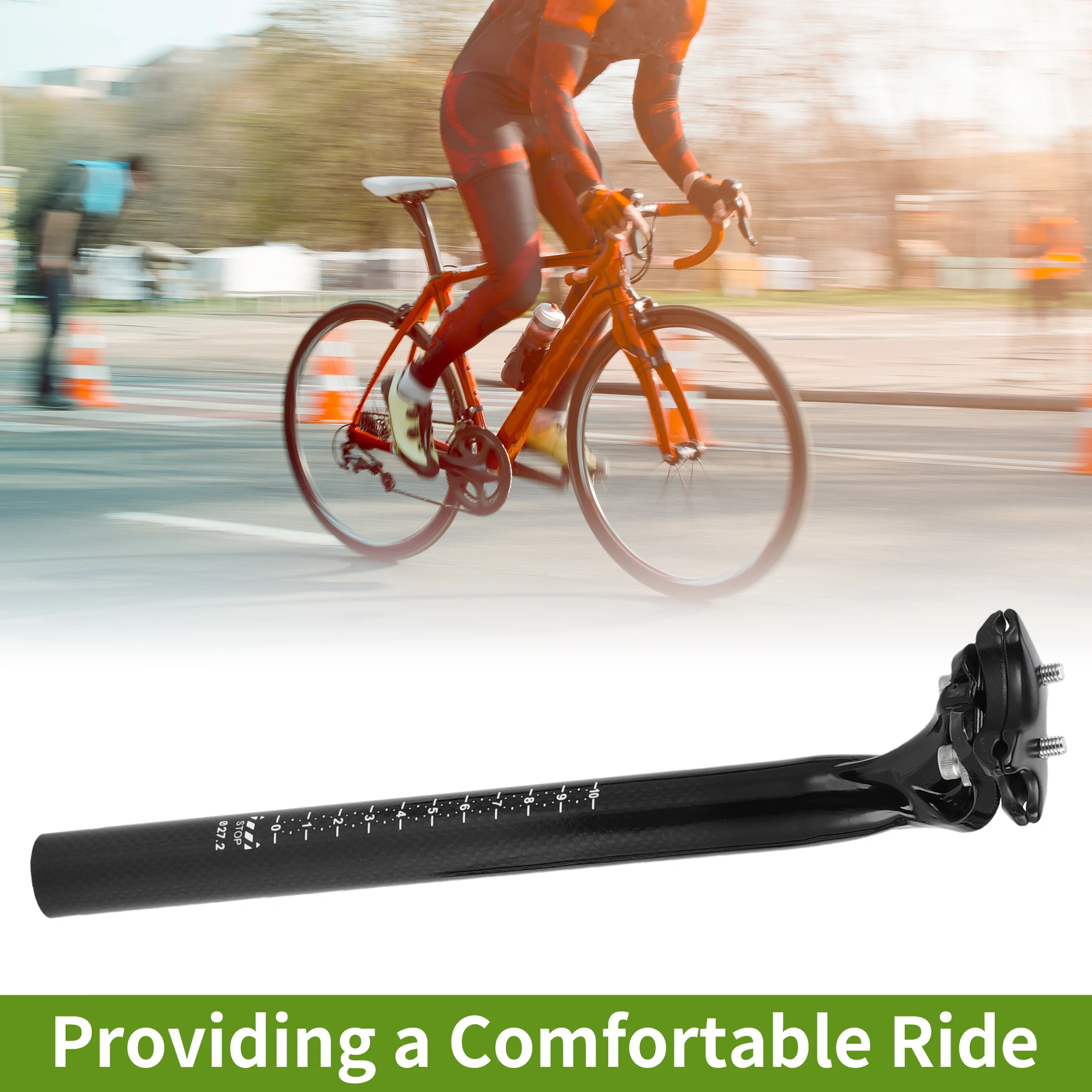 X Autohaux Bike Seat Posts 27.2x300mm 30.8x300mm 31.6x300mm 27.2x350mm 30.8x350mm Lightweight Post Seat Tube Black Carbon Fiber