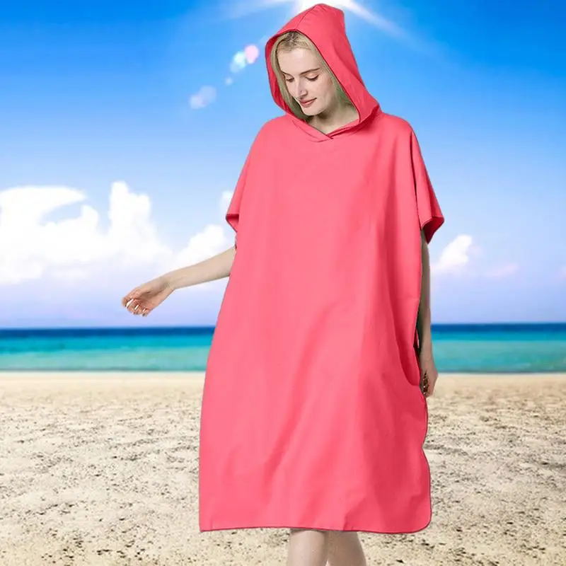 Surf Poncho ไมโครไฟเบอร์ว่ายน้ําเปลี่ยนผ้าเช็ดตัว Quick-Drying Beach Poncho สวมใส่ผ้าห่มสปา Robe สําหรับ Aquatics กีฬาบ้าน