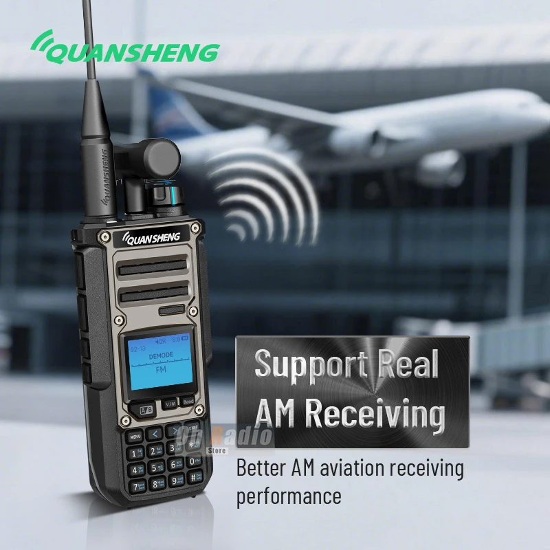 Quansheng TK11(8) 10W Walkie Talkie AM FM SSB Receptor duplo 3000mAh Analisador de espectro de voz mágica Medidor de frequência AME Ham Radio