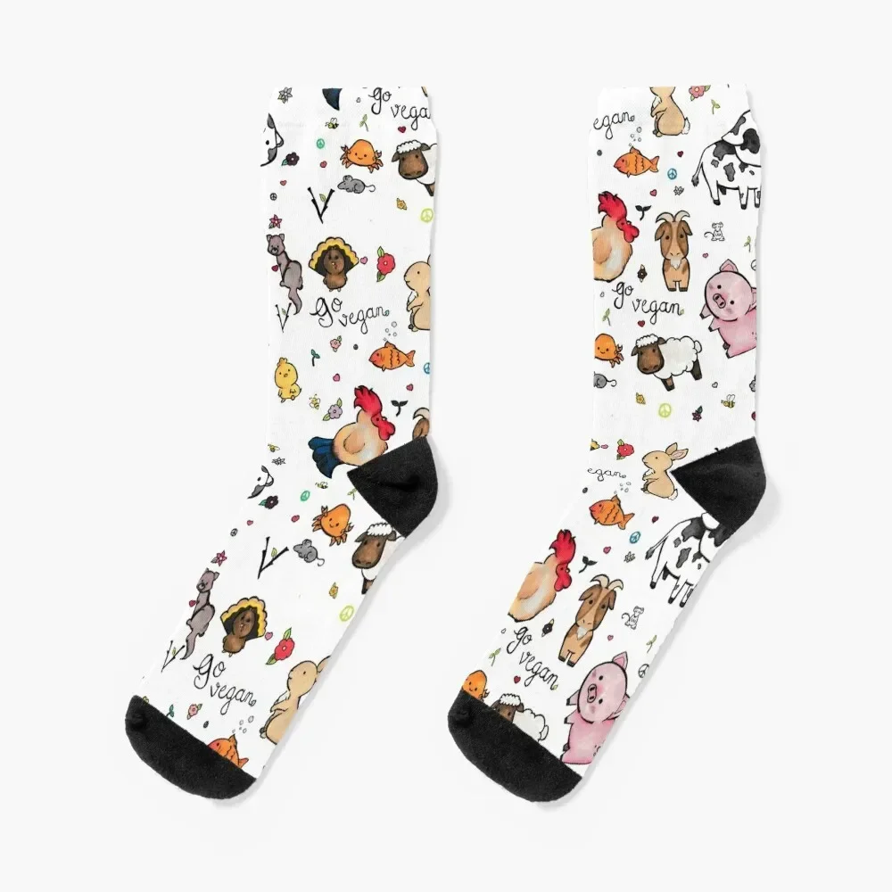 Vegan pattern Socks luxe funny gift Stockings compression designer brand Girl'S Socks Men's