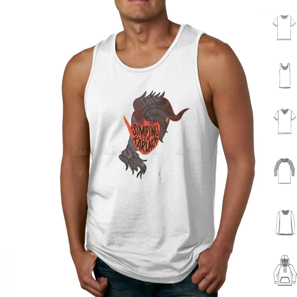 Simping For Tank Tops Print Cotton Baldurs Gate 3 Bg3 Mommy Simp Tiefling Demon Fan Art Update Simple Silhouette