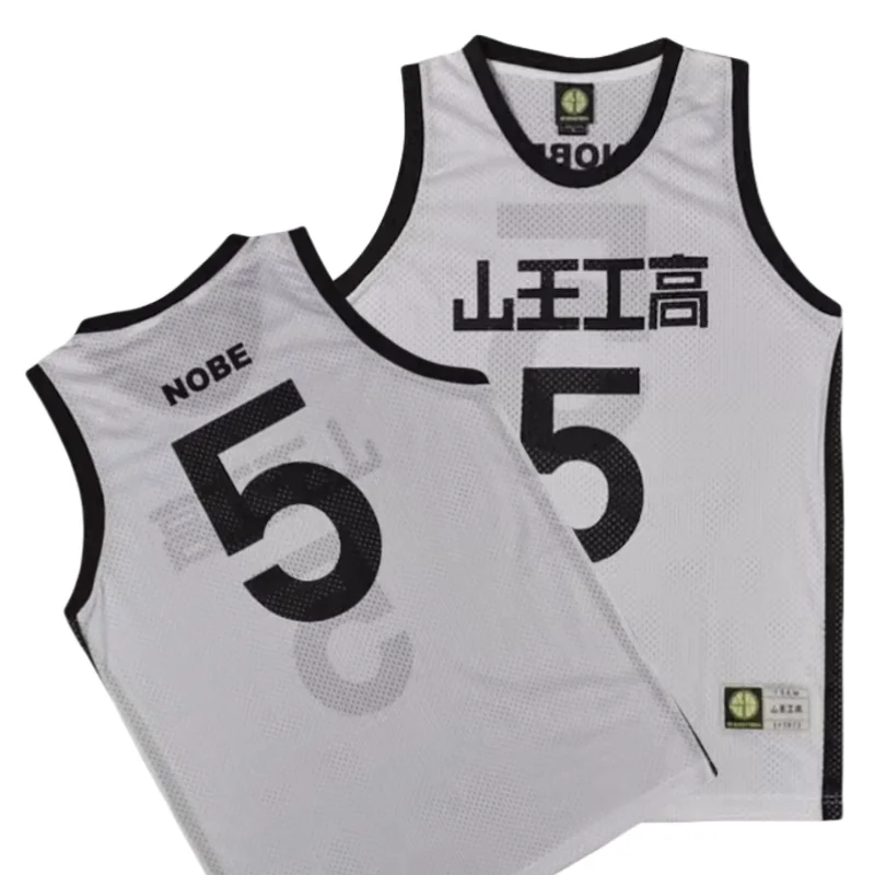 

Anime Slam Dunk Akita SANNOH #5 Nobe Masahiro Basketball Jersey Cosplay Mens Shirt White Tops