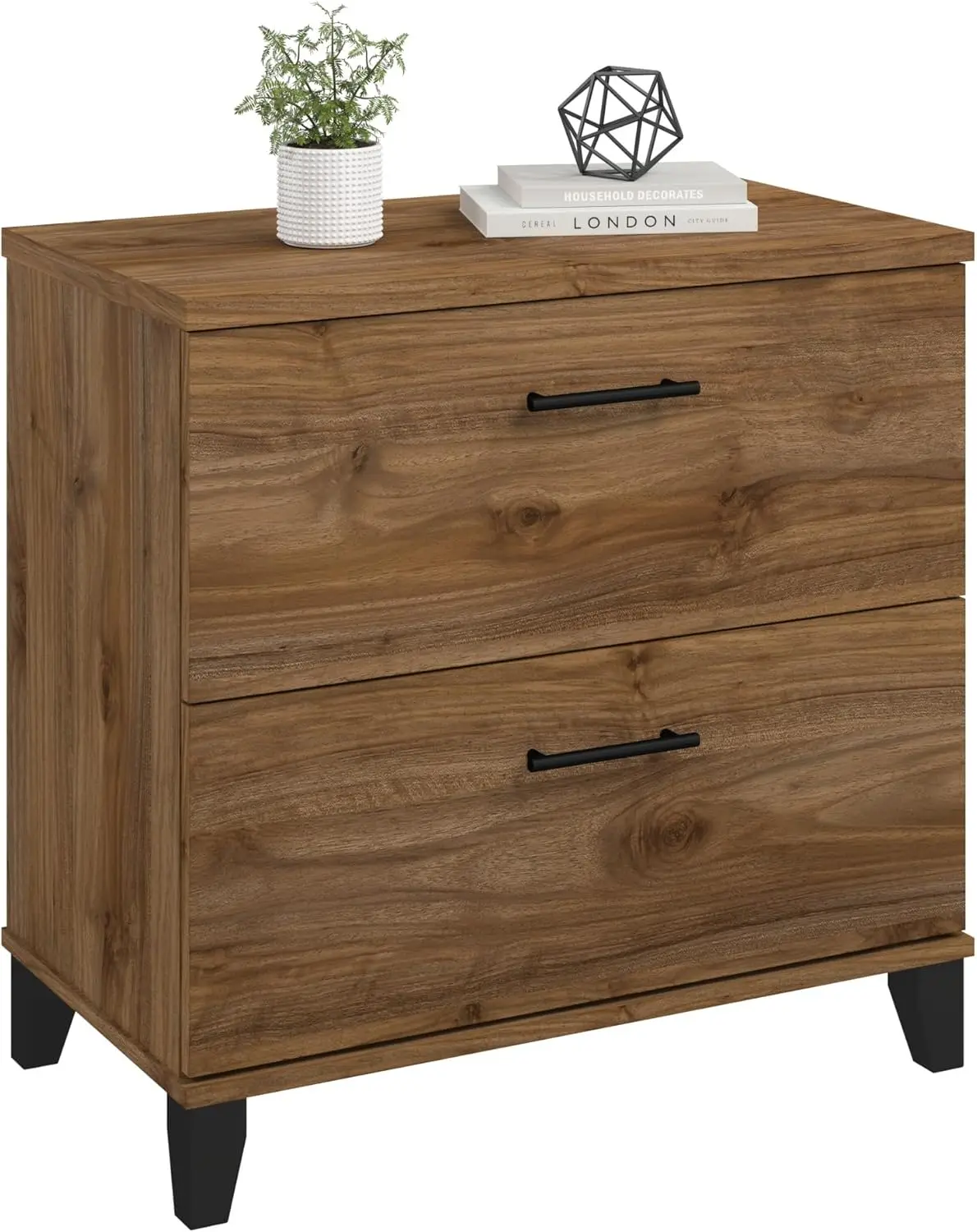 

Шкаф для документов с 2 выдвижными ящиками для форматов Letter и Legal, отделка под орех, решение для хранения дома или в офисе