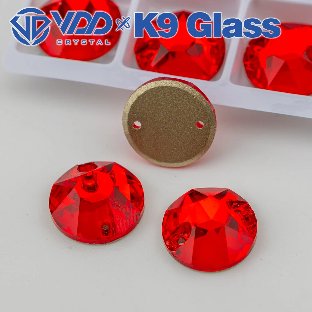 VDD S109 Siam 8 Große 8 Kleine Hochwertige K9 Glas-Aufnäher-Strasssteine, Kristall-Flachsteine zum Aufnähen für Kleidungsdekorationen – Detail 1