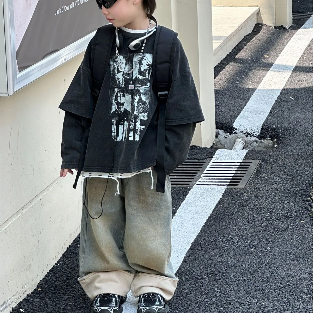 Children Clothes 2024 Autumn New Denim Pants Boy Straight Loose Fashionable Boys Clothes Casual Simple Kids Denim Pants