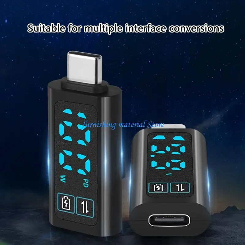 

Y5GD USB C Adapter 100W Highly Speed Charging and Data Transfer Digital Voltages Monitoring Systems for Home Offices Travel