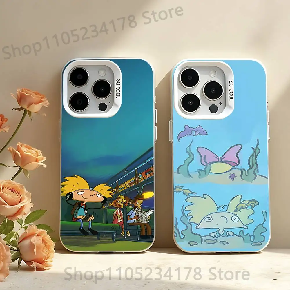 

Hey A-Arnold Helga Phone Case For iPhone 17,16,15,14,13,12,11,Pro,Max,Plus,SE,Air,Mini Anti Fall White Bumper