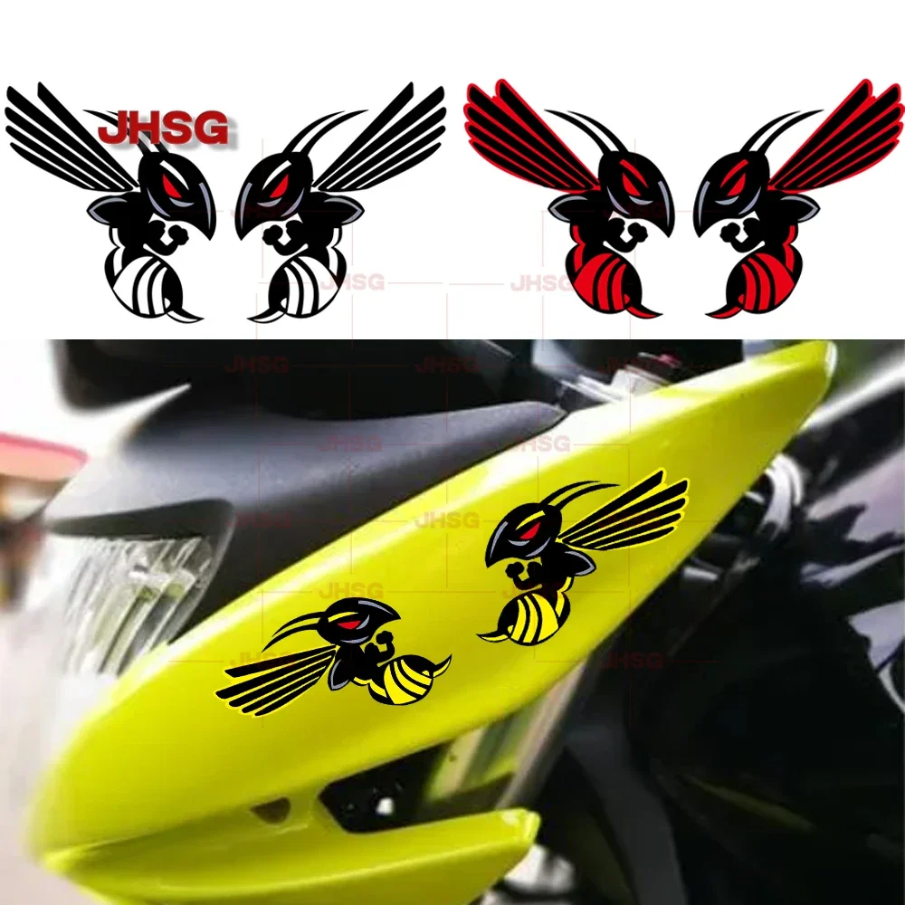 

Angry Bee Motorcycle Stickers Cartoon Motorcycle Off Road Racing Vinyl Stickers Vehicle External Accessories