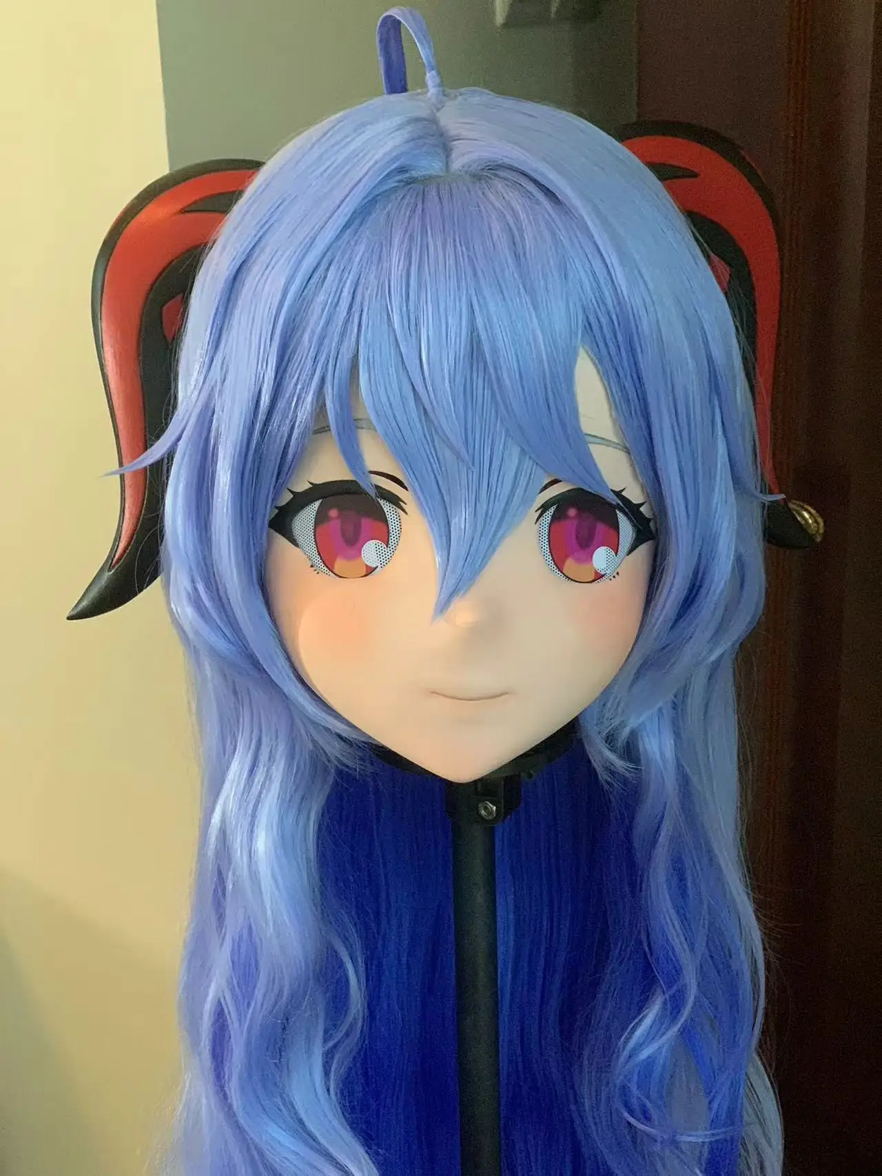 (GANYU)  Customize Character Female/Girl Resin Kig Half Head With Lock Anime Cosplay Japanese Animego Kigurumi Mask