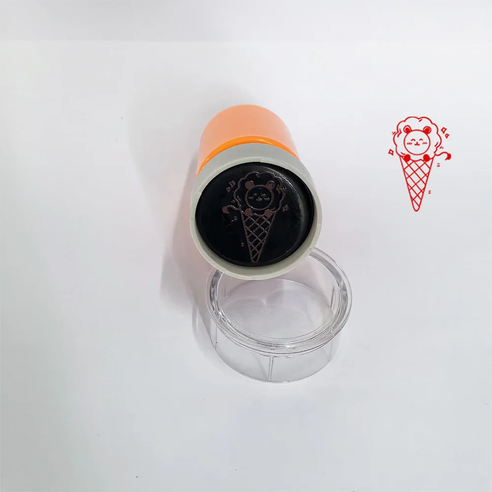 1 Ice Cream Bear Pattern Seal Class Reward Learning Activity Prizes Interesting Seal Automatic Ink Filling Seal Behavior Seal