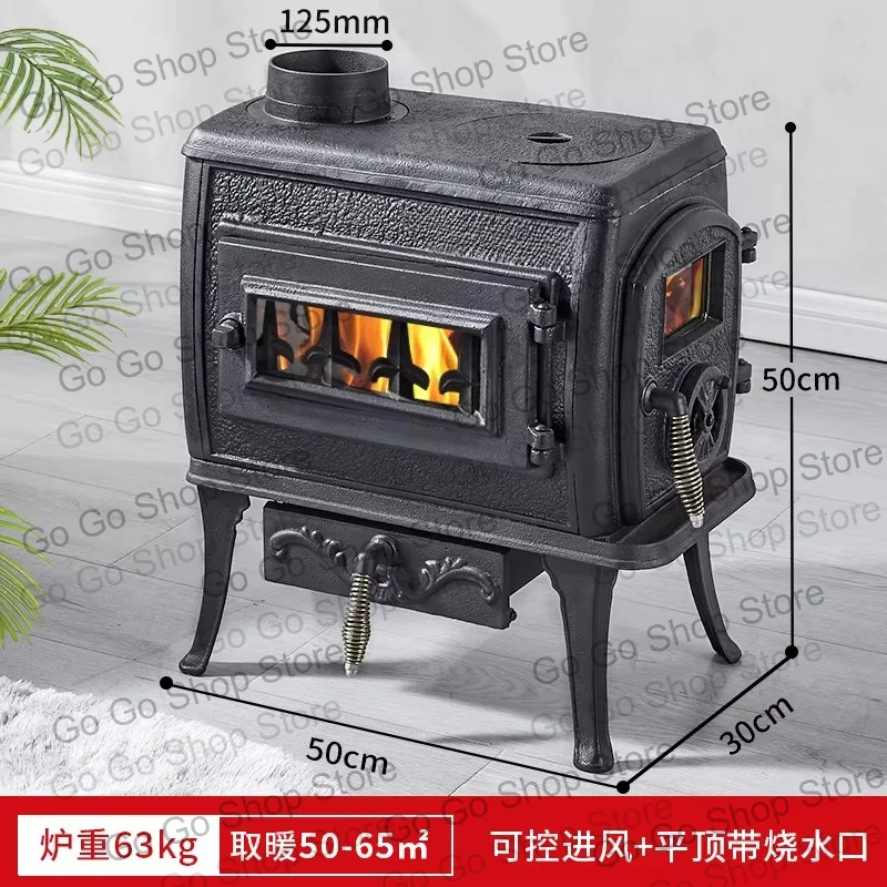 Cast Iron Wood Burning Stove 8kW Fireplace Heater for Home Heating