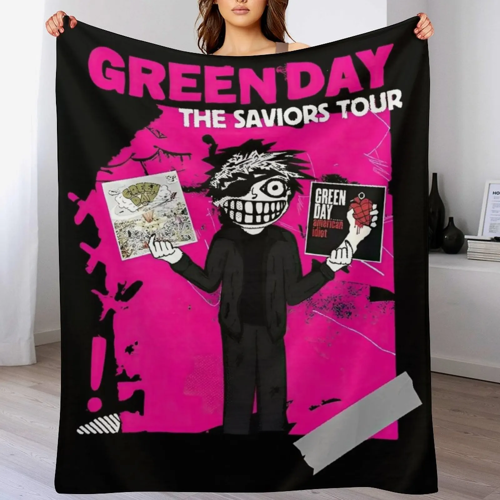 

Green Day Tour Throw Blanket Soft Beds Extra Large Throw Bed covers Decorative Sofa Blankets