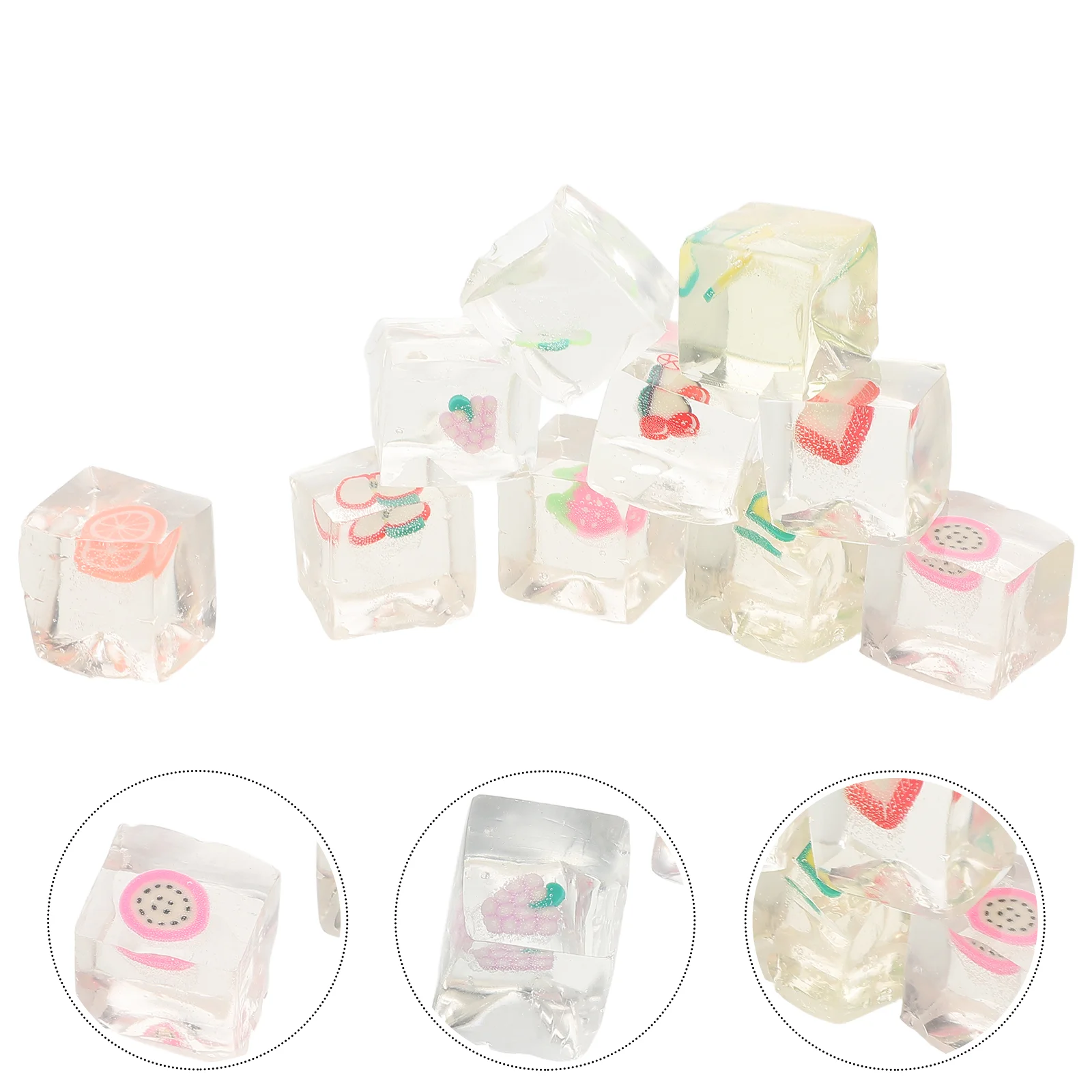 10 ชิ้น Ice Cube ผลไม้หยิกความเครียดก้อน Squishy Balls Sensory ของเล่นของเล่นเพลงสําหรับเด็กเด็ก