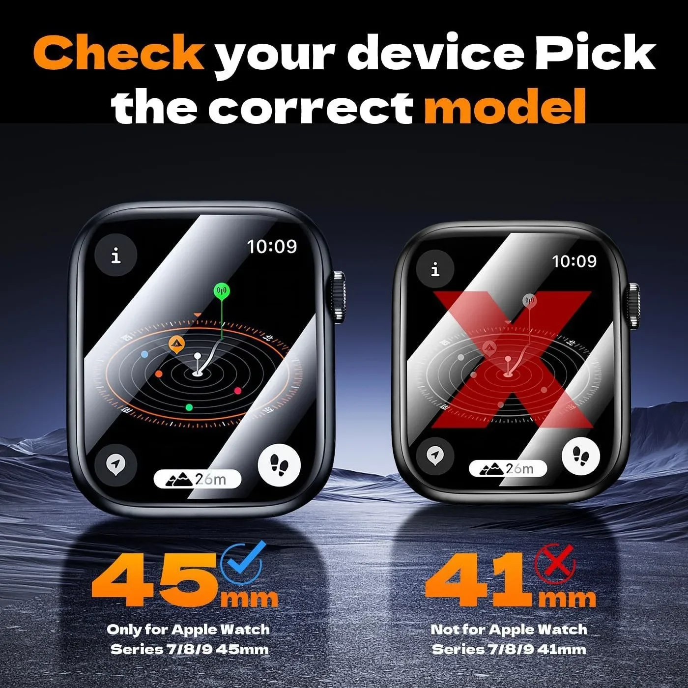 Простая установка комплекта защиты экрана для Apple Watch Ultra3-2-1 49 мм42 мм-46 мм iwatch Series 11-10-9 8 7 44-45 мм мягкая керамическая пленка