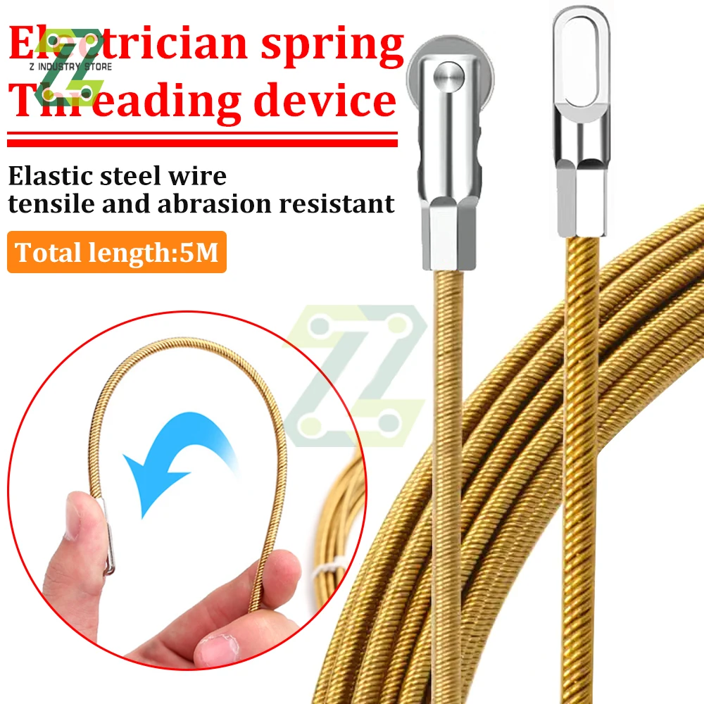 5/10m Electrician Plumber Cable Traction Device With Pulley Electrician Wire Cable Guide High Flexibility Linear Guides