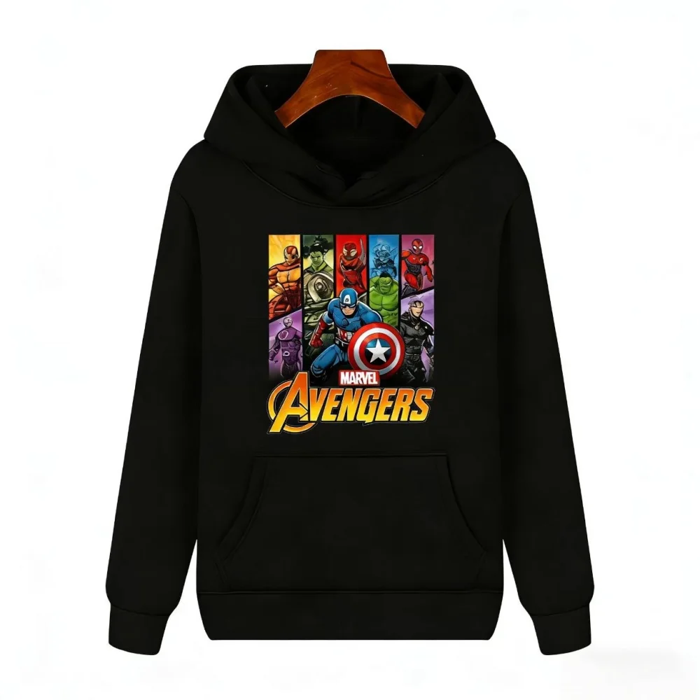 

Marvel collaboration hoodie Iron Man Spider Man Team print Spring and Autumn casual hoodie unisex