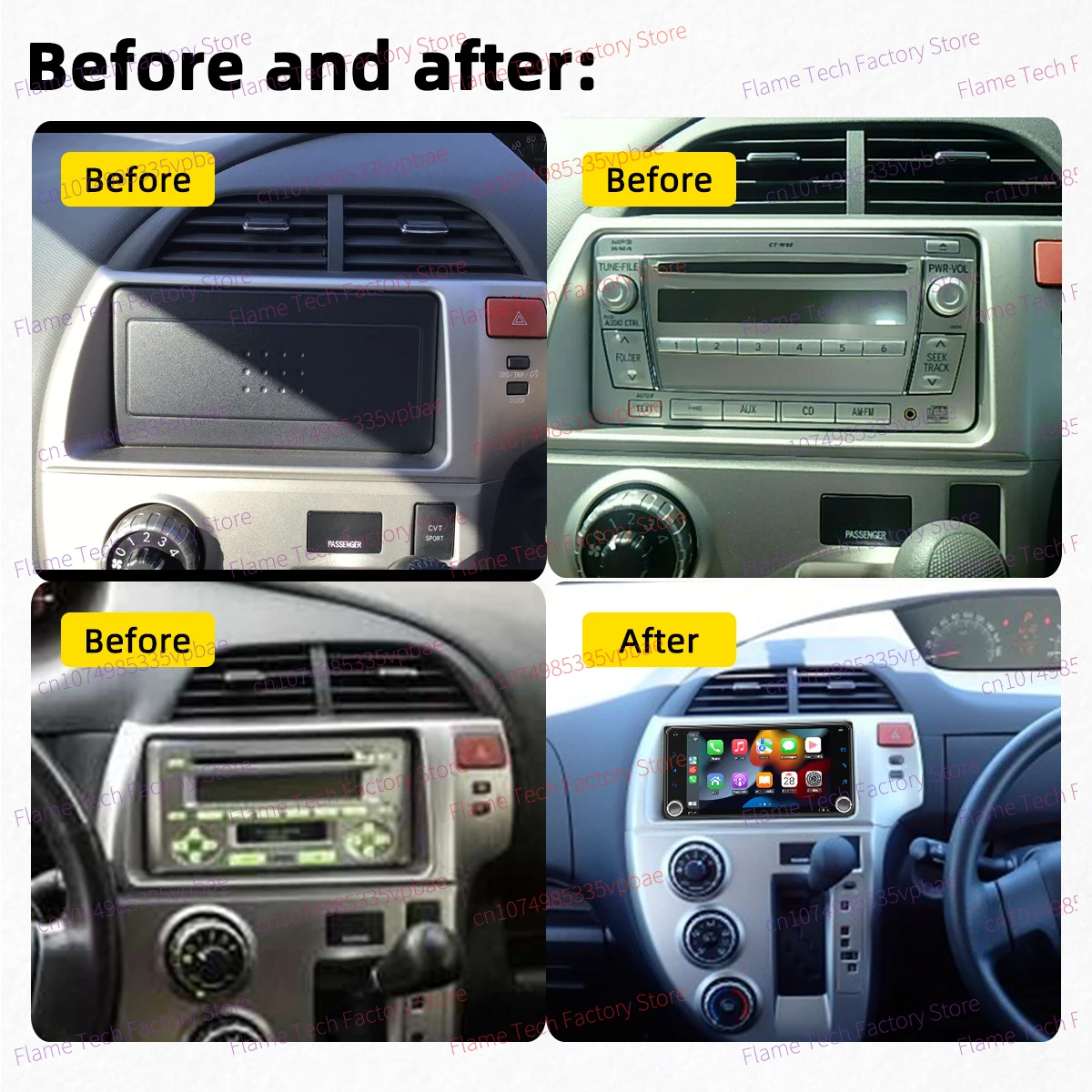 راديو سيارة 2Din لسيارة Toyota Ractis 2005-2010 Carplay Android Auto Android Car الوسائط المتعددة 7 بوصة شاشة ستيريو نظام ملاحة GPS