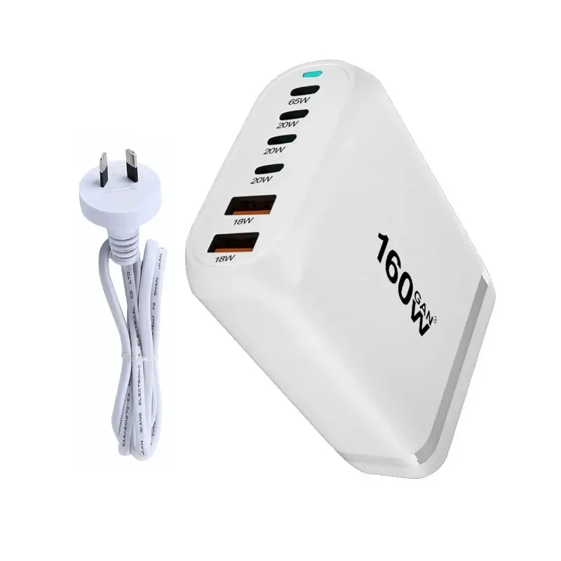 

160W Gan Fast Charge 3.0 USB Type C Fast Charger Mobile 6-port USB Type C PD Charger Convenient To Carry Tablet Charger