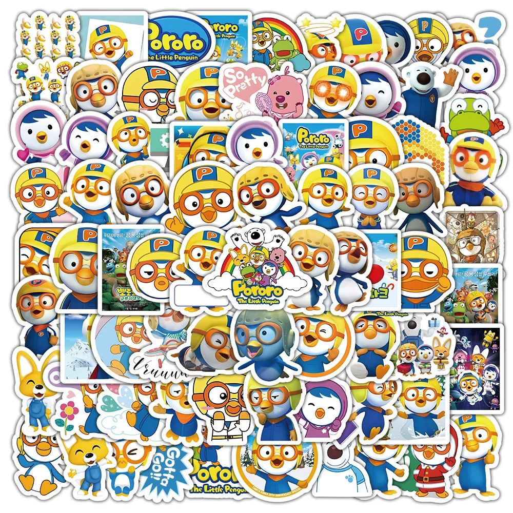 50pcs New Pororo Personalized Creative DIY Handbook Stickers Mobile Phone Skateboard Decoration Stickers
