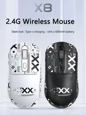 Warvank X8 Wireless Gaming Mouse 500mAh TYPE-C Rechargeable Office Mouse Suitable for Laptop Desktop Computers