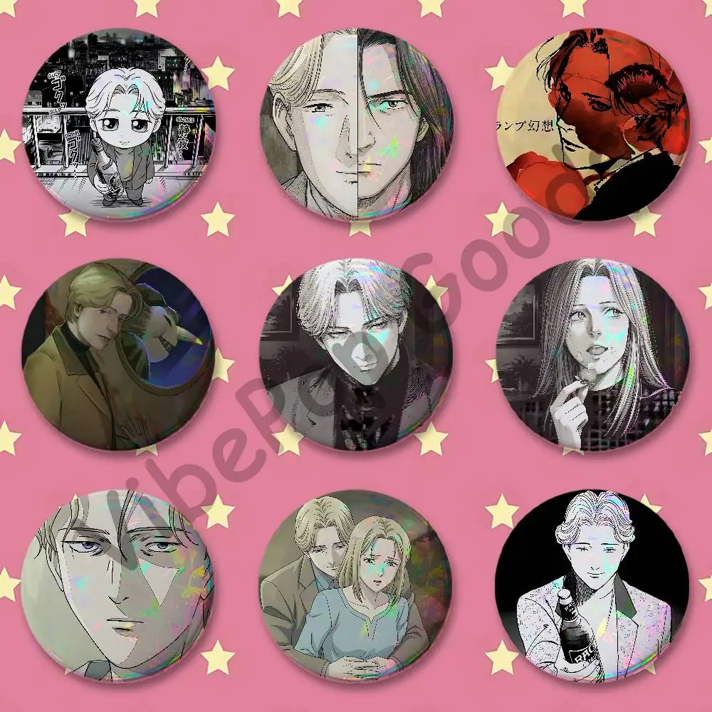 M-MonsterS Anime Johan L-Liebert Custom Badges 75mm 44mm 25mm 32mm 58mm Hat Backpack Accessories Toys Collect Gifts Large
