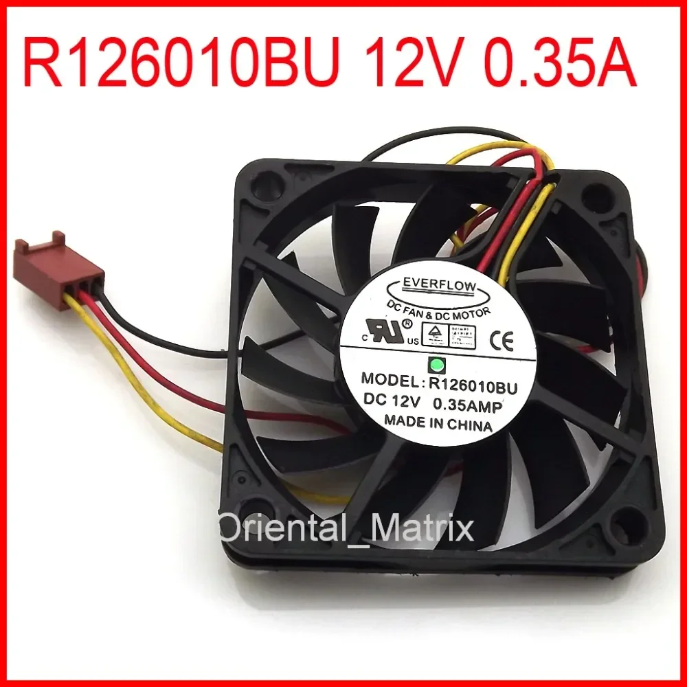 R126010BU 60x60x10mm CPU Fan 12V 0.35A 3Pin Computer CPU Cooler Cooling Fan