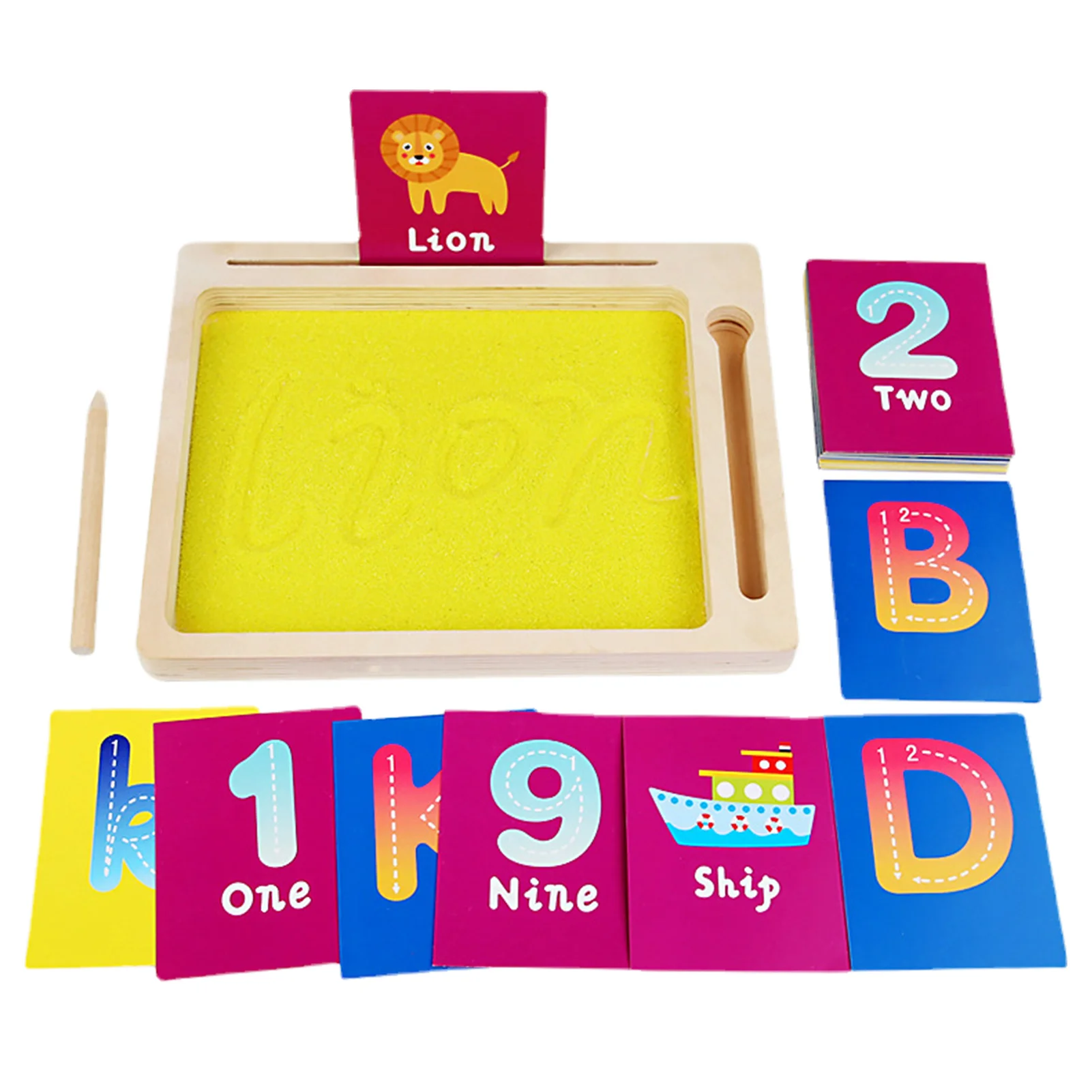 1 Set Sand Tray Writing Painting Ability Early Educational Learning Aids Baby Wooden Montessori Letters Language Toy Kids Gifts